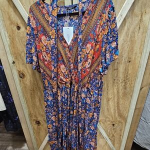 BloomChic Flutter hem maxi dressing belt